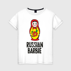 Russian Barbie – Женская футболка хлопок с принтом купить со скидкой в -20%