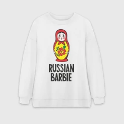 Женский свитшот oversize без начеса хлопок Russian Barbie