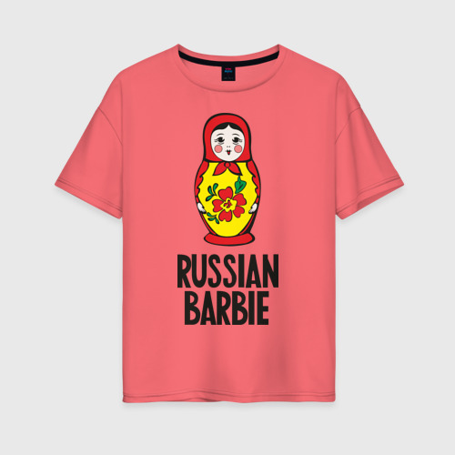 Женская футболка хлопок Oversize Russian Barbie Фото 01 Женская футболка хлопок Oversize Russian Barbie Фото 01