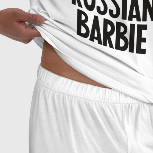 Мужская пижама хлопок Russian Barbie, цвет белый - фото 6