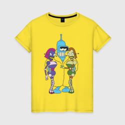 Женская футболка хлопок Бендер с девочками
