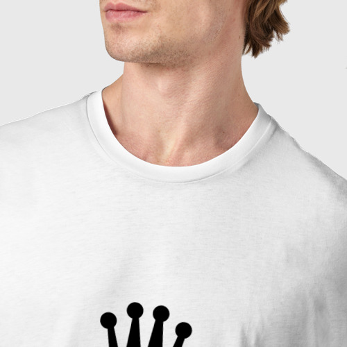 Мужская футболка хлопок Король гламура, цвет белый - фото 6