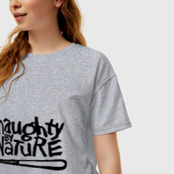 Женская футболка хлопок Oversize Naughty by nature - фото 2