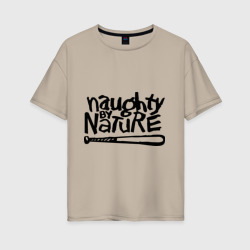 Женская футболка хлопок Oversize Naughty by nature