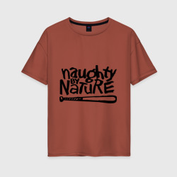 Женская футболка хлопок Oversize Naughty by nature