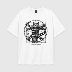 Мужская футболка Oversize хлопок texturе Кот Да Винчи