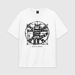 Женская футболка Oversize хлопок texturе Кот Да Винчи
