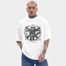 Мужская футболка Oversize хлопок texturе Кот Да Винчи - фото 2
