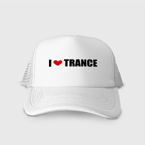 Кепка тракер с сеткой I love Trance, цвет белый