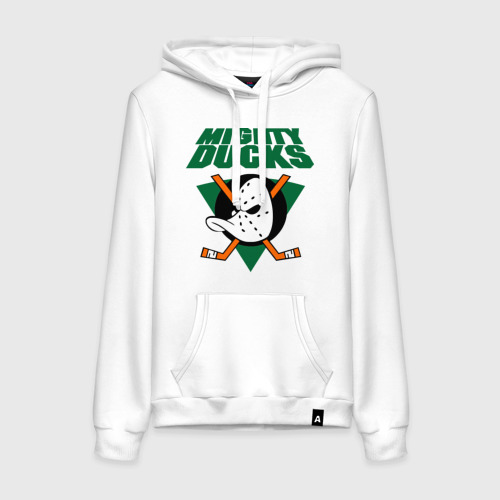 Женская толстовка хлопок Anaheim Mighty Ducks 2, цвет белый