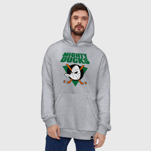 Худи SuperOversize хлопок Anaheim Mighty Ducks 2, цвет меланж - фото 5