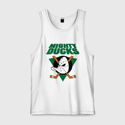 Мужская майка хлопок Anaheim Mighty Ducks 2, цвет белый