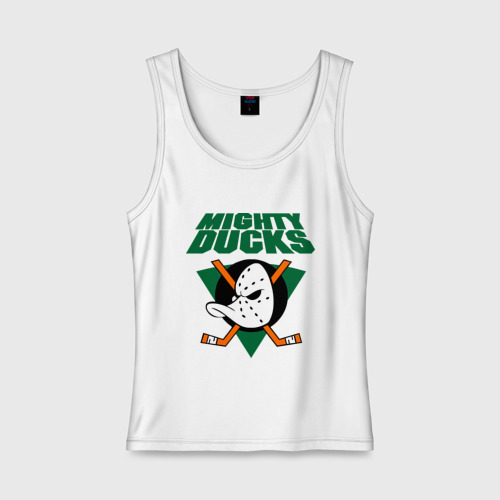 Женская майка хлопок Anaheim Mighty Ducks 2, цвет белый