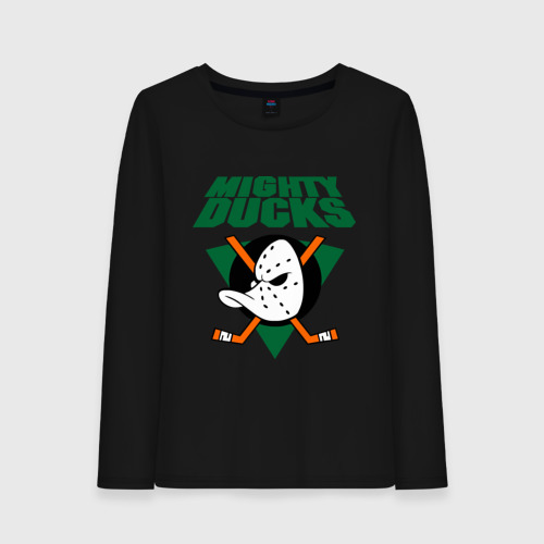 Женский лонгслив хлопок Anaheim Mighty Ducks 2, цвет черный