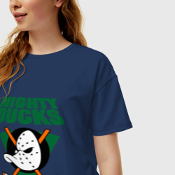 Женская футболка хлопок Oversize Anaheim Mighty Ducks 2 - фото 2