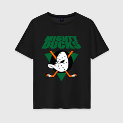 Женская футболка хлопок Oversize Anaheim Mighty Ducks 2