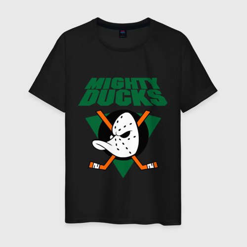 Мужская футболка хлопок Anaheim Mighty Ducks 2, цвет черный