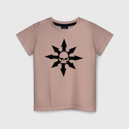 Детская футболка хлопок Знак хаоса, цвет пыльно-розовый
