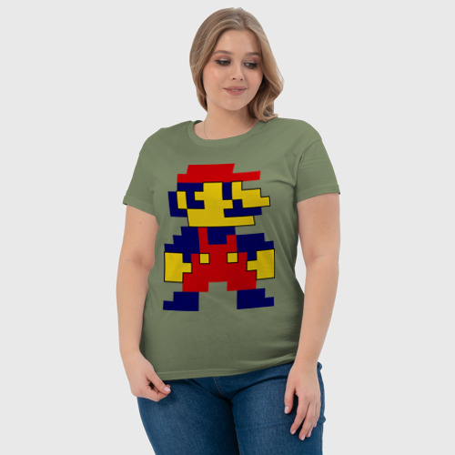 Женская футболка хлопок Mario 2D, цвет авокадо - фото 6