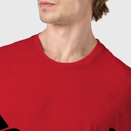 Мужская футболка хлопок Пиратский знак - череп и скрещённые сабли, цвет красный - фото 6