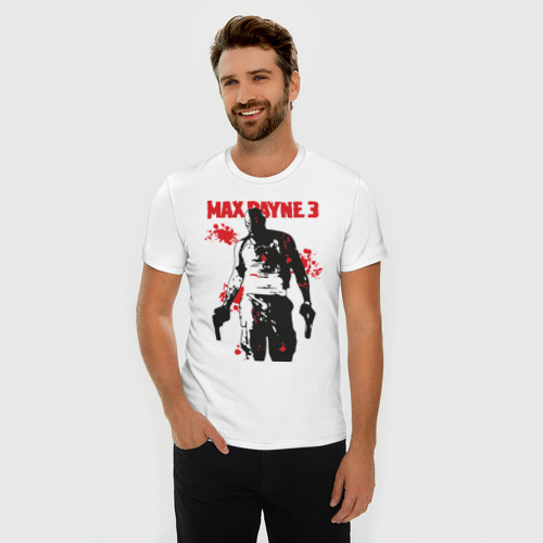 Мужская футболка хлопок Slim Max Payne (3), цвет белый - фото 3