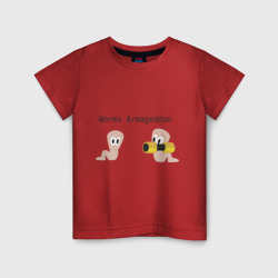 Worms armageddon – Детская футболка хлопок с принтом купить со скидкой в -20%