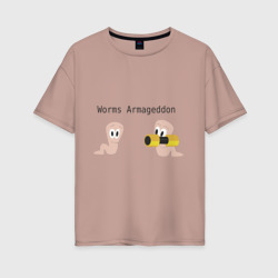 Женская футболка хлопок Oversize Worms armageddon