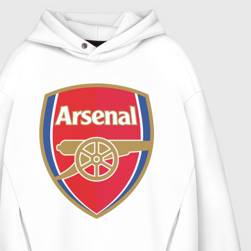 Мужское худи Oversize хлопок FA Premier League. Arsenal FC, цвет белый - фото 4