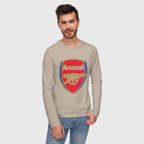 Мужской лонгслив хлопок с принтом FA Premier League Arsenal FC, фото на моделе #1