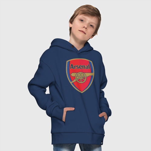 Детское худи Oversize хлопок FA Premier League. Arsenal FC, цвет темно-синий - фото 9