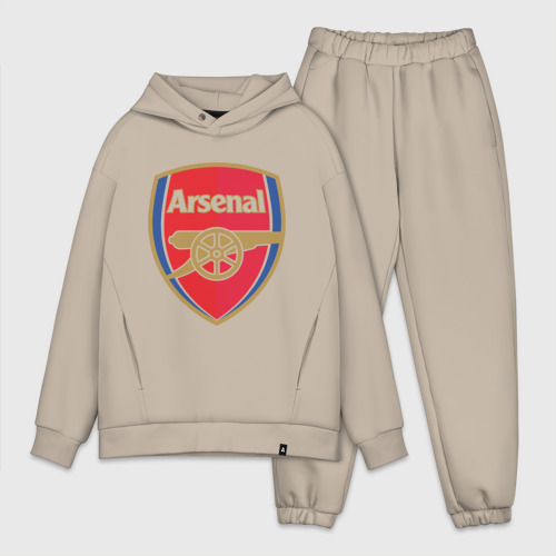 Мужской костюм oversize хлопок с принтом FA Premier League Arsenal FC, вид спереди #2