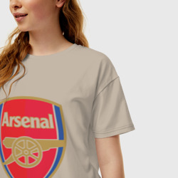 Женская футболка хлопок Oversize FA Premier League. Arsenal FC - фото 2