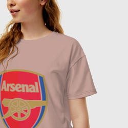 Женская футболка хлопок Oversize FA Premier League. Arsenal FC - фото 2