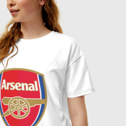 Женская футболка хлопок Oversize FA Premier League. Arsenal FC - фото 2
