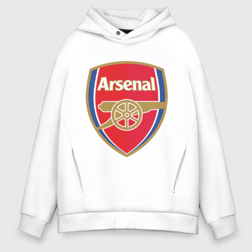 Мужское худи Oversize хлопок FA Premier League. Arsenal FC, цвет белый