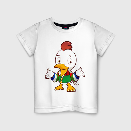Детская футболка хлопок Утёнок, цвет белый