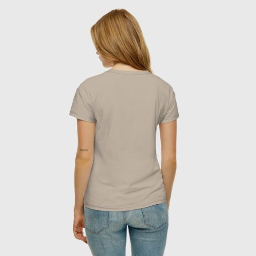 Женская футболка хлопок с принтом Щекотка и царапка, вид сзади #2
