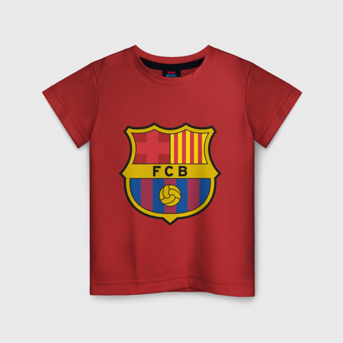 Детская футболка хлопок Spanish Primera. FC Barсelona, цвет красный