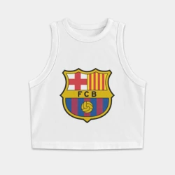 Женская укороченная майка-топ хлопок Spanish Primera. FC Barсelona