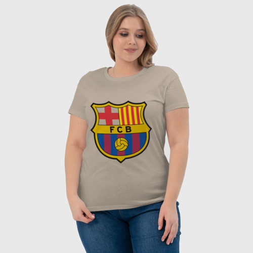 Женская футболка хлопок Spanish Primera. FC Barсelona, цвет миндальный - фото 6