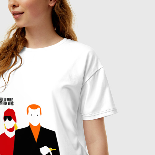 Женская футболка хлопок Oversize Pet Shop Boys (1), цвет белый - фото 3