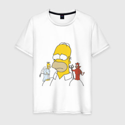 Мужская футболка хлопок Гомер Симпсон добро и зло