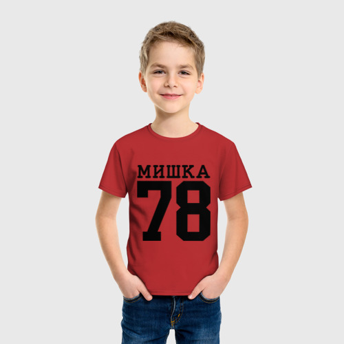 Детская футболка хлопок МИШКА 78, цвет красный - фото 3