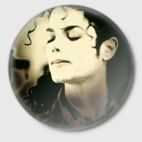 Значок с принтом Майкл Джексон, вид спереди №1