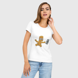 Женская футболка хлопок Slim Плавающий Барт - фото 2