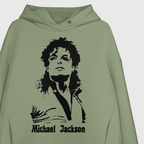 Женское худи Oversize хлопок Michael Jackson, цвет авокадо - фото 3