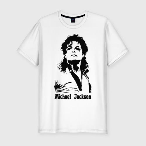 Мужская футболка хлопок Slim Michael Jackson, цвет белый