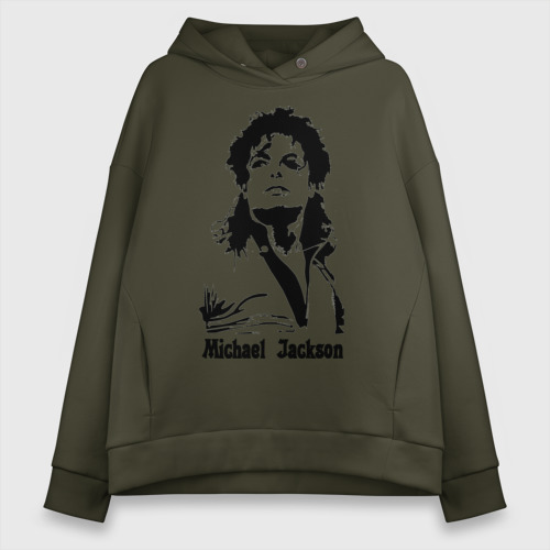Женское худи Oversize хлопок Michael Jackson, цвет хаки