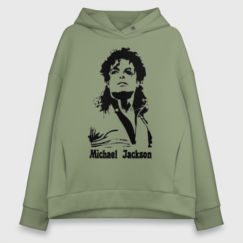 Женское худи Oversize хлопок Michael Jackson, цвет авокадо