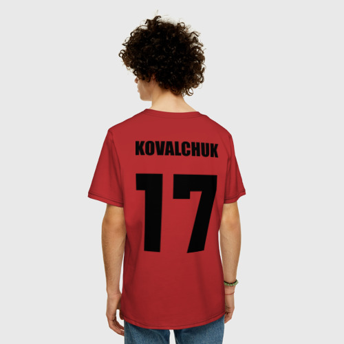 Мужская футболка хлопок Oversize Илья Ковальчук 17, цвет красный - фото 4